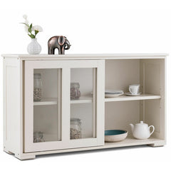 Cream Heller 42'' Wide Server  Simple Storage Space