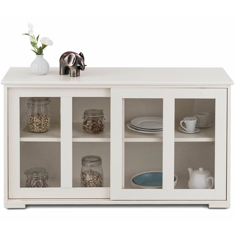 Cream Heller 42'' Wide Server  Simple Storage Space
