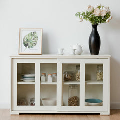 Cream Heller 42'' Wide Server  Simple Storage Space