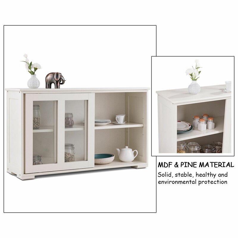 Cream Heller 42'' Wide Server  Simple Storage Space