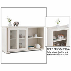Cream Heller 42'' Wide Server  Simple Storage Space