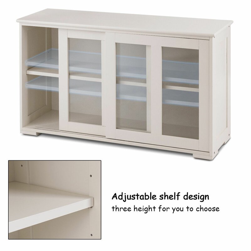 Cream Heller 42'' Wide Server  Simple Storage Space
