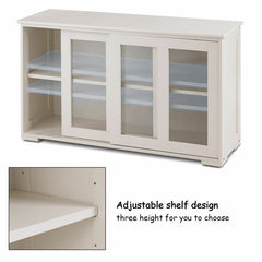 Cream Heller 42'' Wide Server  Simple Storage Space