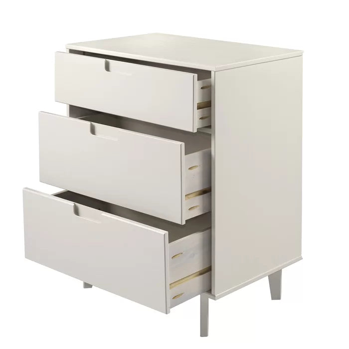 Helmick 3 Drawer 29'' W Solid Wood Chest Mid-Century Modern Style