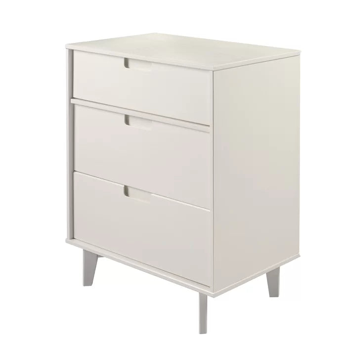 Helmick 3 Drawer 29'' W Solid Wood Chest Mid-Century Modern Style