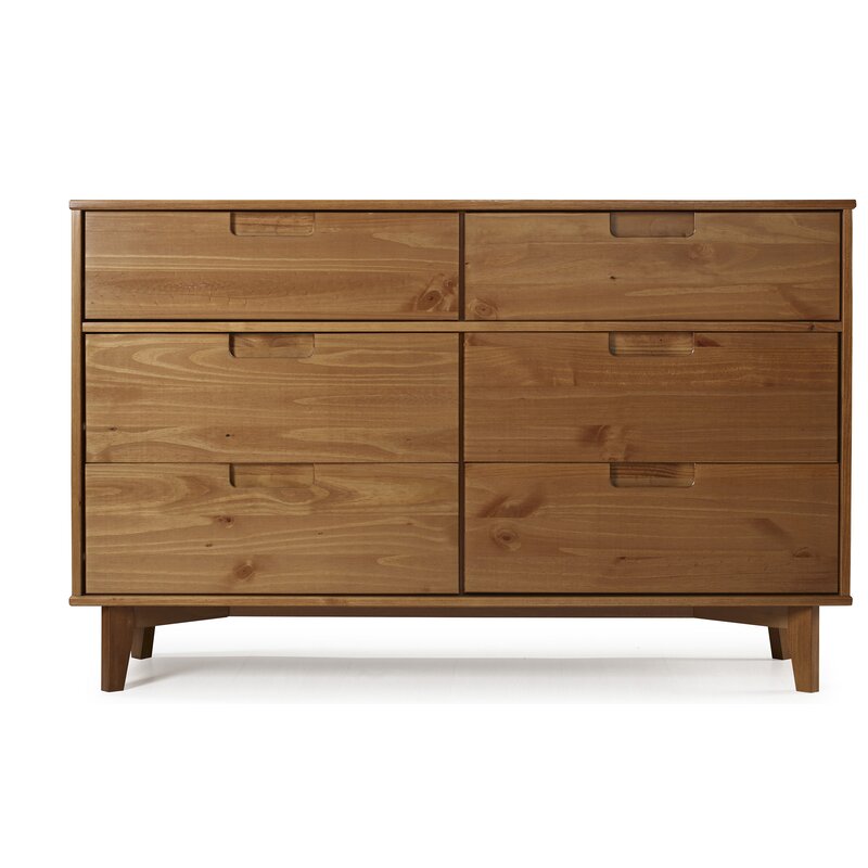 Caramel 6 Drawer 52'' W Double Dresser Can Be Used As A Dresser for your Bedroom or Storage Console for A Guest Room