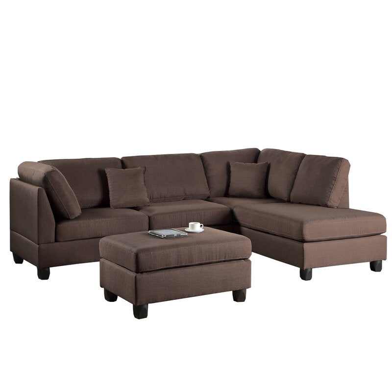 Hemphill 104 reversible sectional with ottoman top
