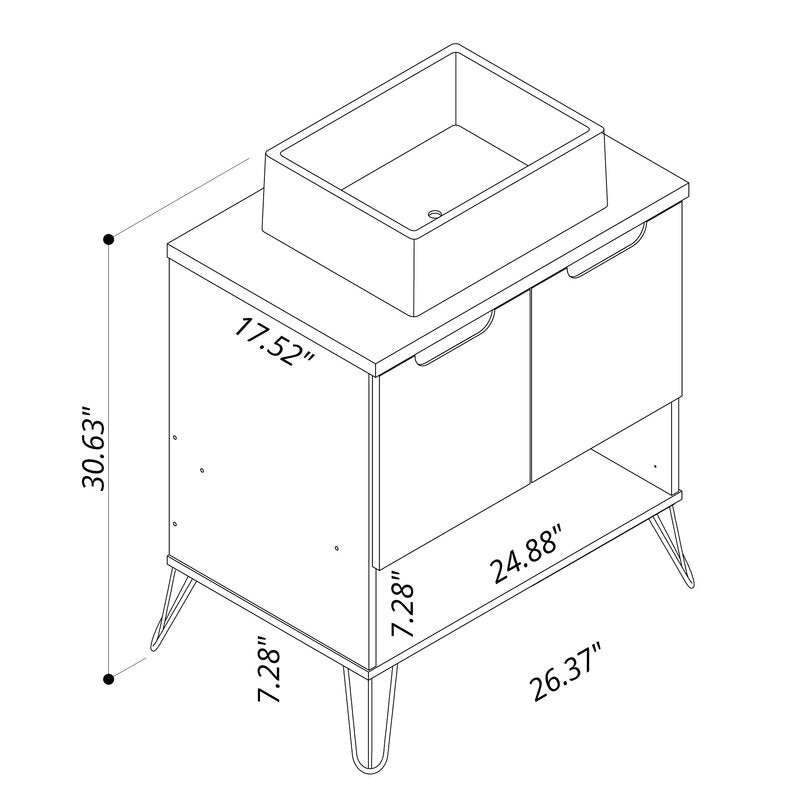 1 - Bathroom Vanity Sink 2.0 with Metal Legs While A Lower Open Shelf is Great For Tucking