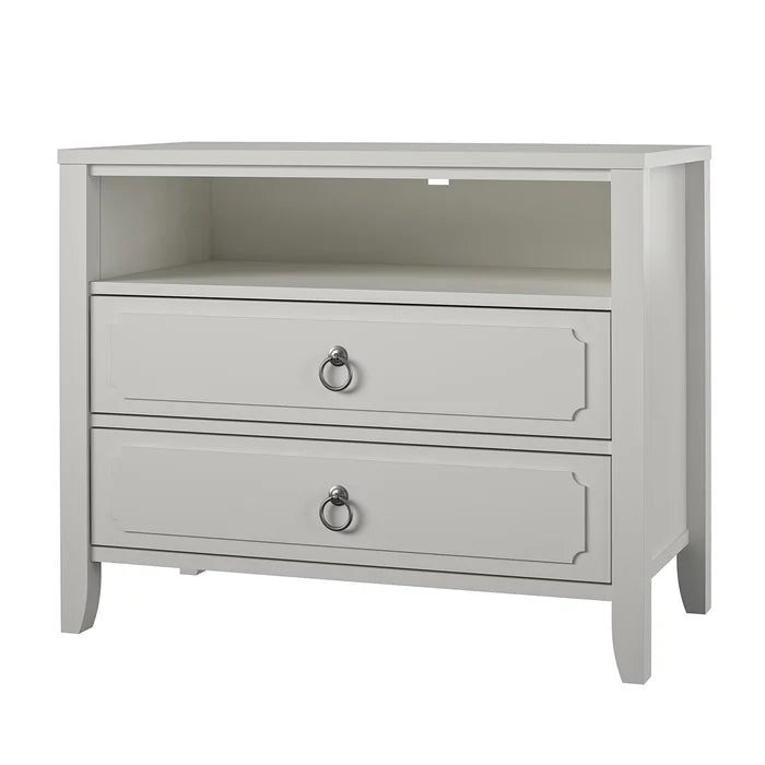 Soft White Her Majesty 24'' Tall 2 - Drawer Nightstand Elegant Style Perfect for Bedside