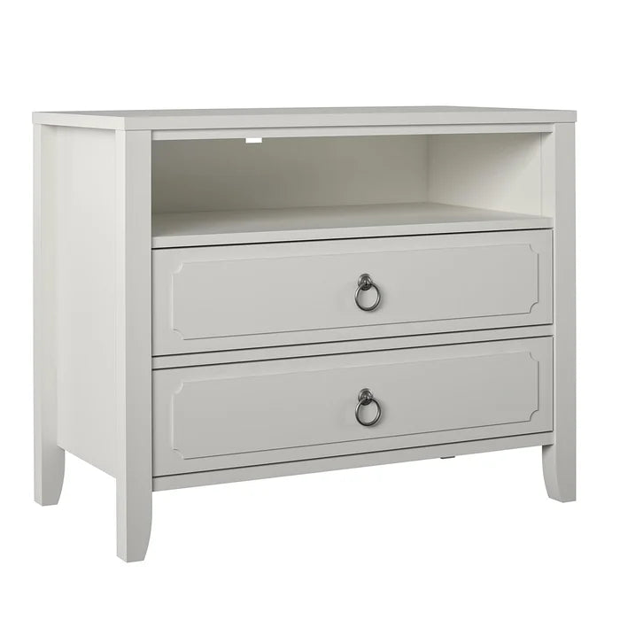 Soft White Her Majesty 24'' Tall 2 - Drawer Nightstand Elegant Style Perfect for Bedside