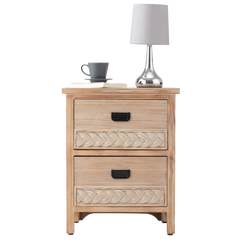 Natural Brown Hermanda 22.25'' Tall 2 - Drawer Nightstand in Natural Brown