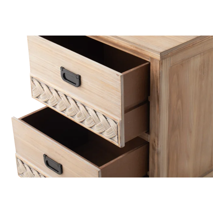 Natural Brown Hermanda 22.25'' Tall 2 - Drawer Nightstand in Natural Brown