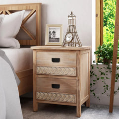 Natural Brown Hermanda 22.25'' Tall 2 - Drawer Nightstand in Natural Brown