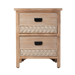 Natural Brown Hermanda 22.25'' Tall 2 - Drawer Nightstand in Natural Brown