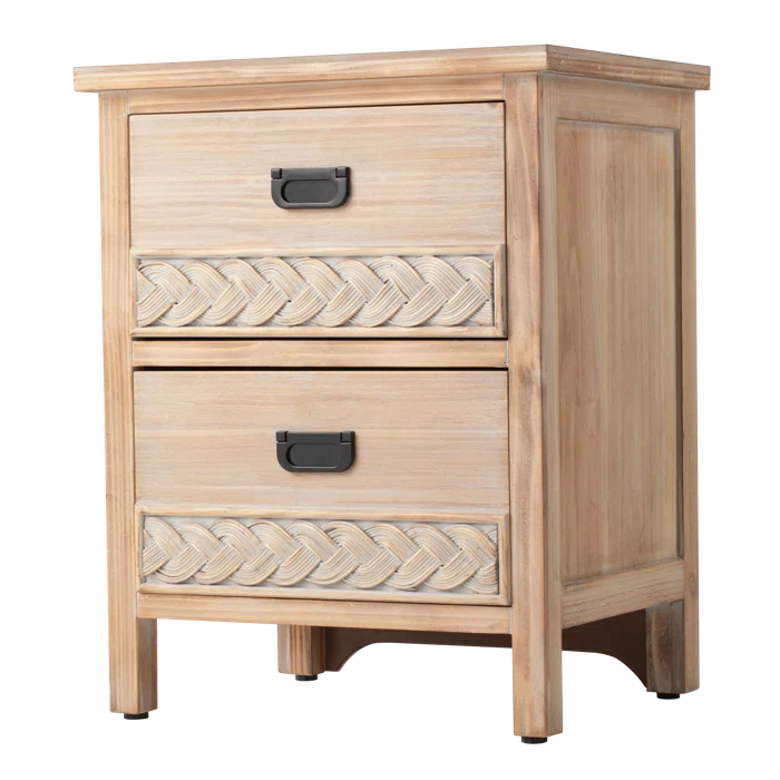 Natural Brown Hermanda 22.25'' Tall 2 - Drawer Nightstand in Natural Brown