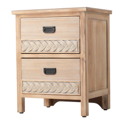 Natural Brown Hermanda 22.25'' Tall 2 - Drawer Nightstand in Natural Brown