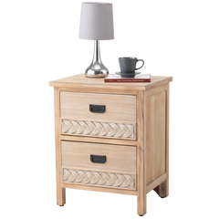 Natural Brown Hermanda 22.25'' Tall 2 - Drawer Nightstand in Natural Brown