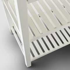White Herriott 40'' Wide Prep Table with Solid Wood Top Indoor Aesthetic Design