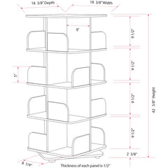 White Hesser 18.38'' W Geometric Bookcase Revolving Four Compartments Per tTer