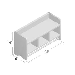 White 2 Piece Shelf with Towel Bar Storage Cubbies To Decorate Or Store Useful Bath Items