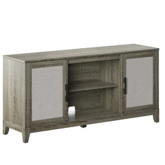 Solid Wood Minden Oak High Littleton TV Stand for TVs up to 65"