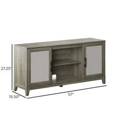 Solid Wood Minden Oak High Littleton TV Stand for TVs up to 65"