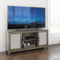 Solid Wood Minden Oak High Littleton TV Stand for TVs up to 65"
