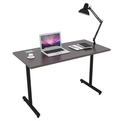 Hilary Desk Dark Oka Large Indoor Table Wire Management Capable
