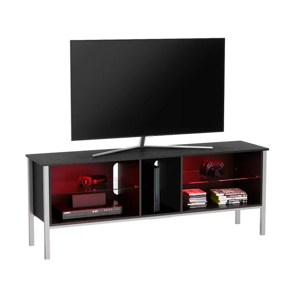 Carbon Black Hildburg LED Light TV Stand for TVs up to 75" Built-in Lighting