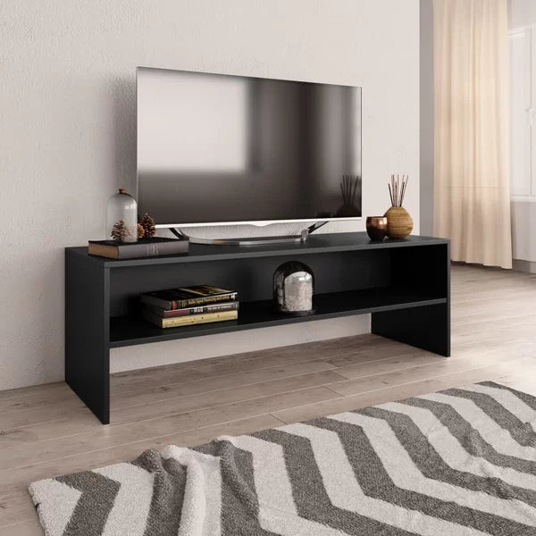 Black Hilerio Solid Wood TV Stand for TVs up to 50" Classic-Style with Open Compartment