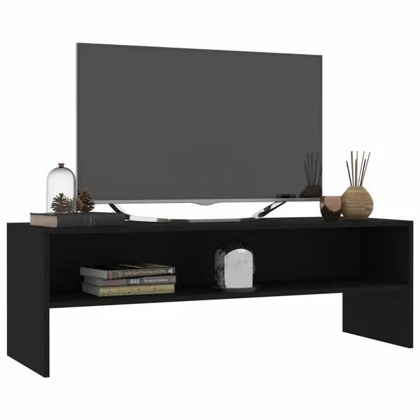 Black Hilerio Solid Wood TV Stand for TVs up to 50" Classic-Style with Open Compartment