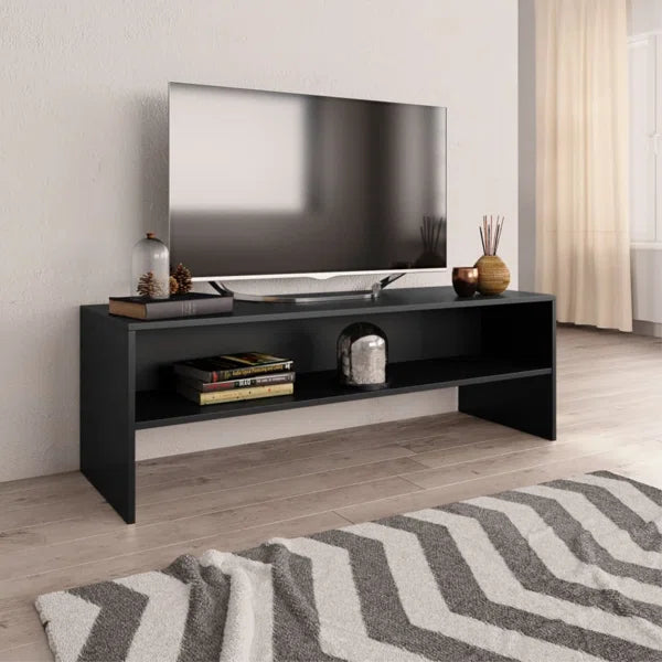 Black Hilerio Solid Wood TV Stand for TVs up to 50" Classic-Style with Open Compartment