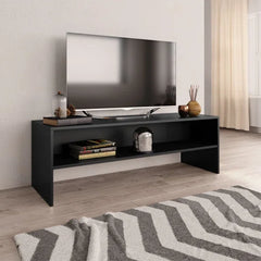 Black Hilerio Solid Wood TV Stand for TVs up to 50" Classic-Style with Open Compartment