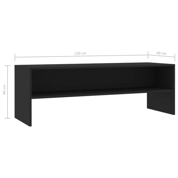 Black Hilerio Solid Wood TV Stand for TVs up to 50" Classic-Style with Open Compartment