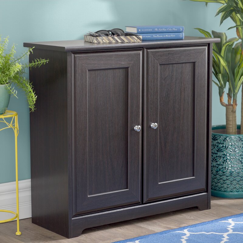 Espresso Oak 2 - Shelf Accent Cabinet Offers A Convenient Way To Keep Books, Personal Items, and Supplies Organized in Any Home Office or Living Space