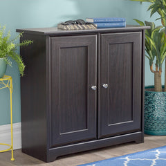 Espresso Oak 2 - Shelf Accent Cabinet Offers A Convenient Way To Keep Books, Personal Items, and Supplies Organized in Any Home Office or Living Space