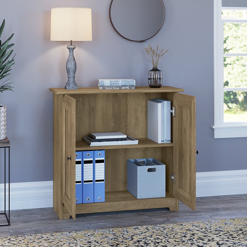 Reclaimed Pine 2 - Shelf Accent Cabinet Storage Cabinet with Doors Offers A Convenient Way To Keep Books, Personal Items