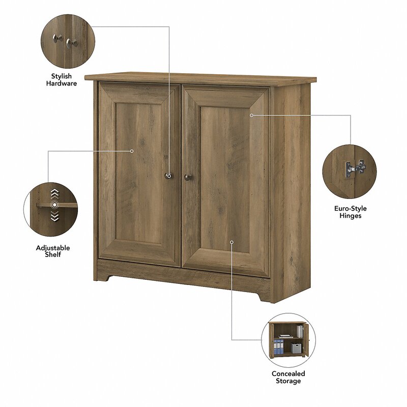 Reclaimed Pine 2 - Shelf Accent Cabinet Storage Cabinet with Doors Offers A Convenient Way To Keep Books, Personal Items
