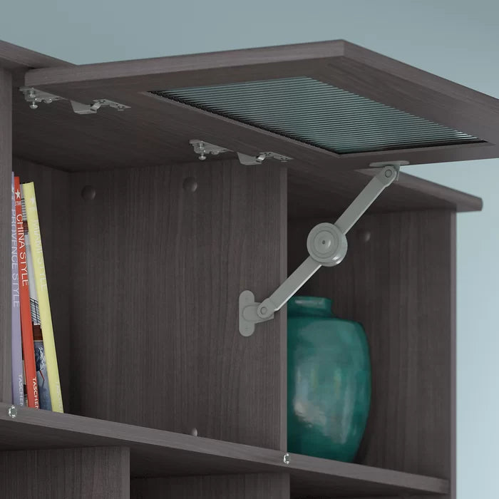 Heather Gray Hillsdale 4 Piece Computer Desk Office Set with Hutch