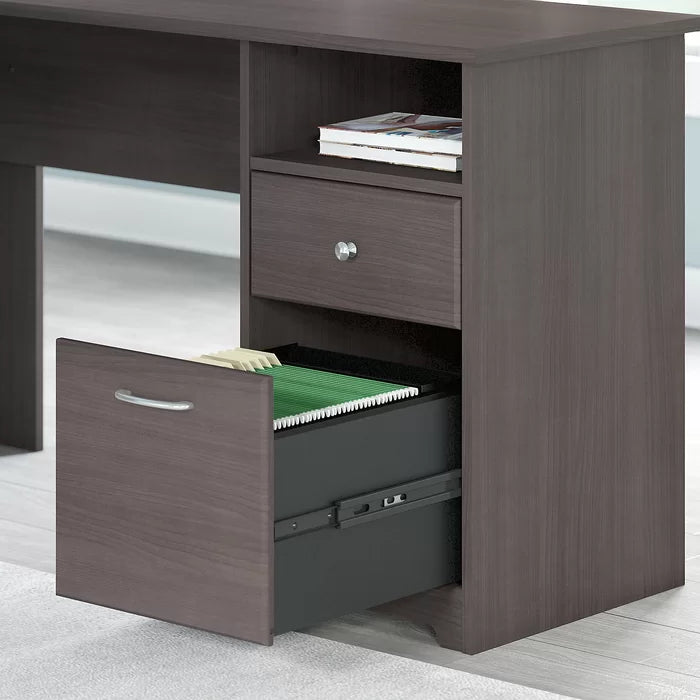 Heather Gray Hillsdale 4 Piece Computer Desk Office Set with Hutch