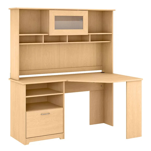 Natural Maple Hillsdale Reversible Corner Desk with Hutch