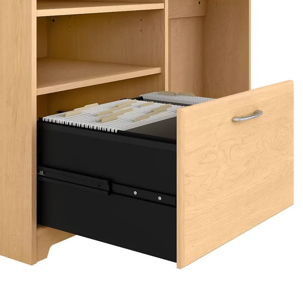 Natural Maple Hillsdale Reversible Corner Desk with Hutch