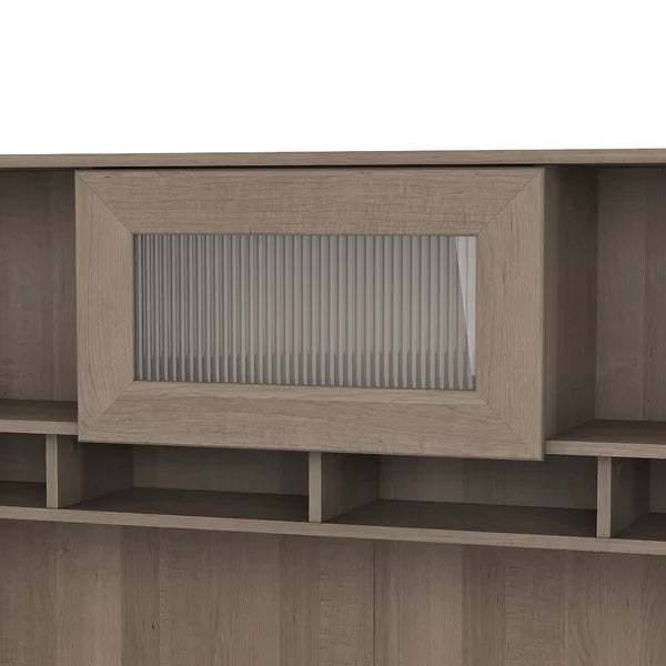 Ash Gray Hillsdale Reversible Corner Desk with Hutch