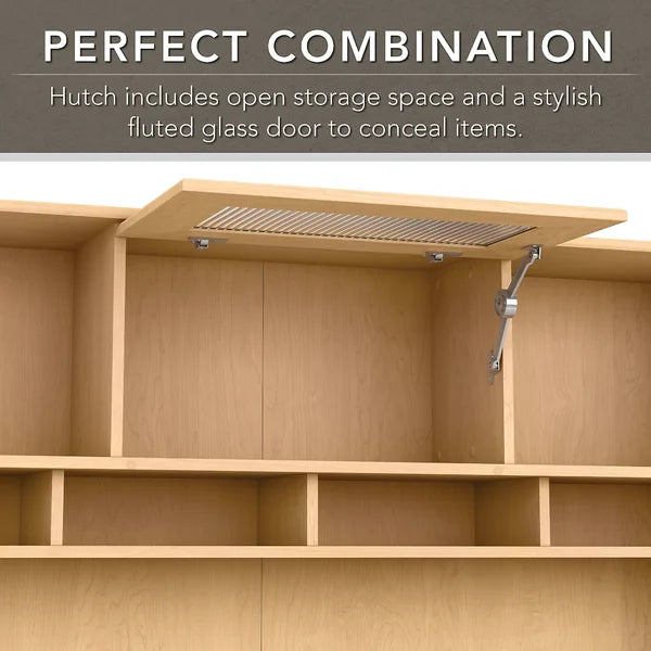 Natural Maple Hillsdale Reversible Corner Desk with Hutch