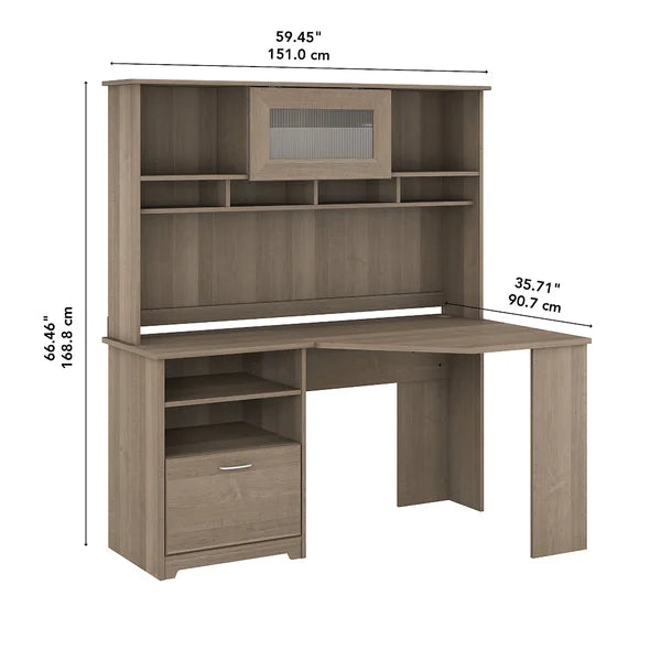 Hillsdale l shaped desk with sale hutch