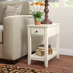 End Table with Storage Rectangular Silhouette Four Tapered Legs