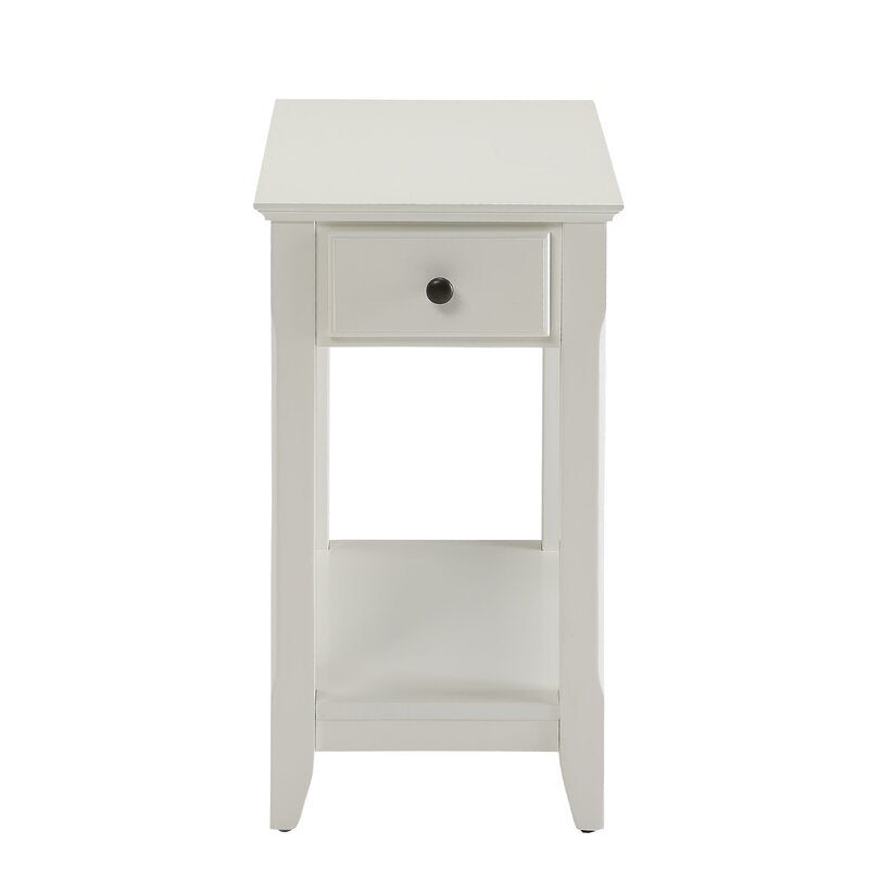 End Table with Storage Rectangular Silhouette Four Tapered Legs