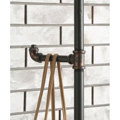 19.13'' Wide 3 - Hook Freestanding Coat Rack in Antique Black Plenty of Space to Hang Jackets, Totes, and Umbrellas