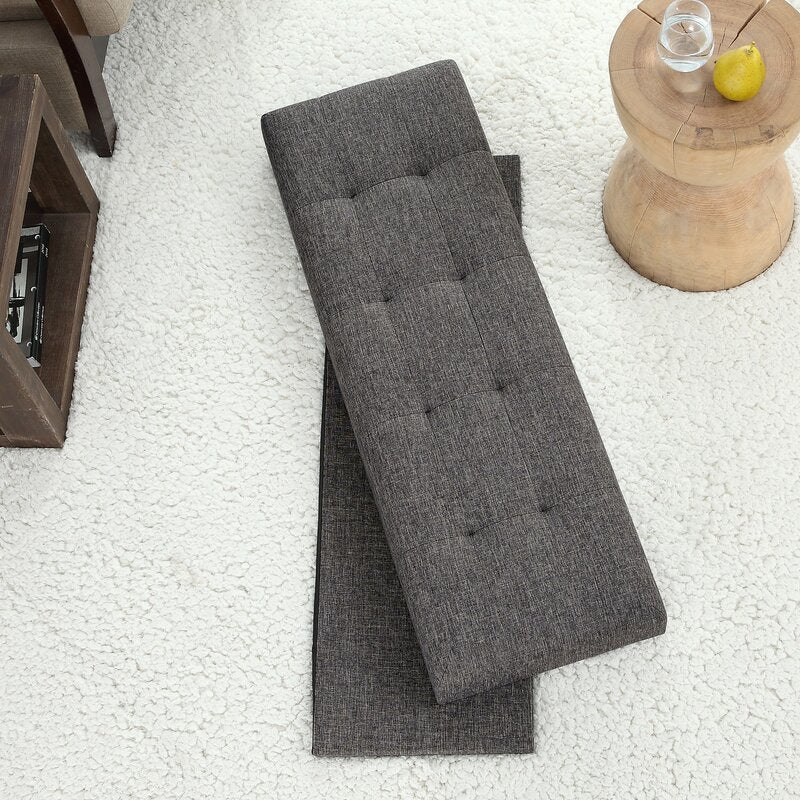 Upholstered Flip Top Storage Space Bench Durable Comfortable Seat