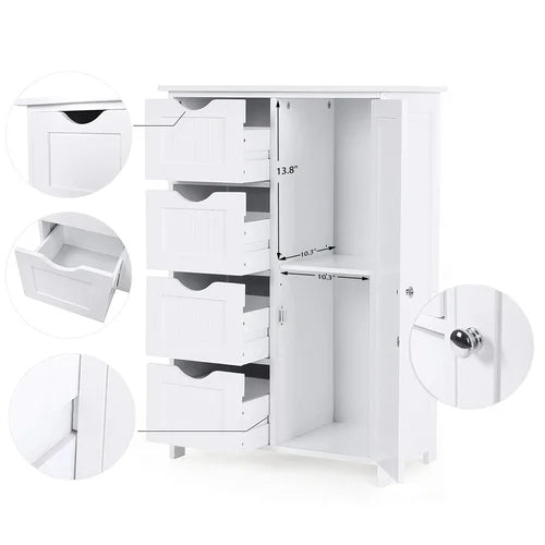 Hirth 31.9'' Tall 1 - Door Mirrored Accent Cabinet Glossy and Smooth